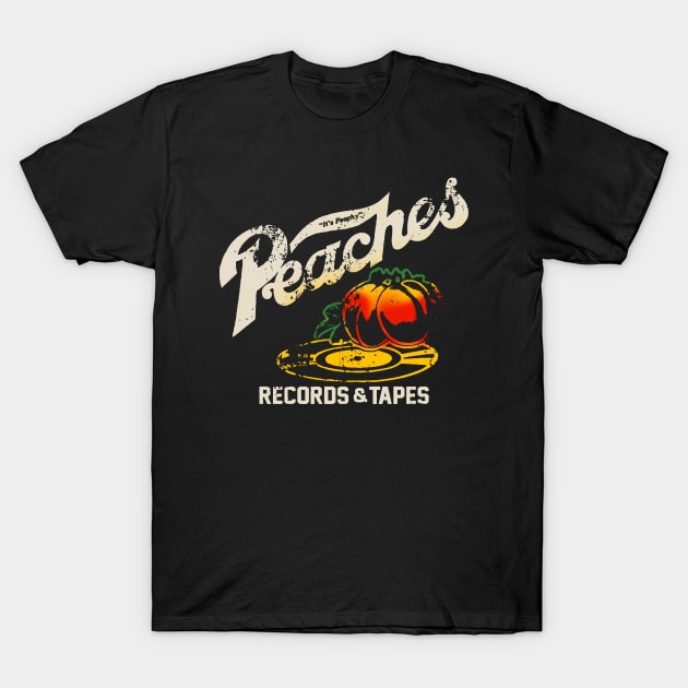 Peaches Records & Tapes 1975 T-Shirt by Sarah Agalo